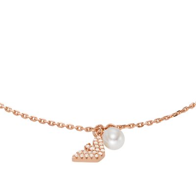 Emporio Armani Rose Gold-Tone Sterling Silver Chain Bracelet