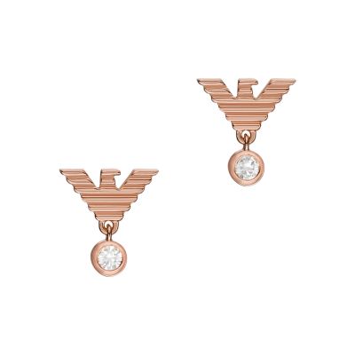 Emporio Armani Rose Gold-Tone Sterling Silver Stud Earrings