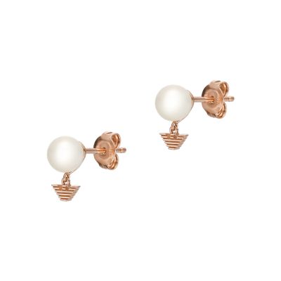 Emporio Armani White Pearl Stud Earrings EG3584221 Watch Station