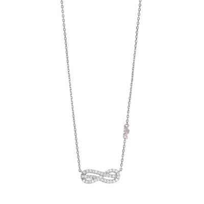 Sterling silver cz station on sale necklace