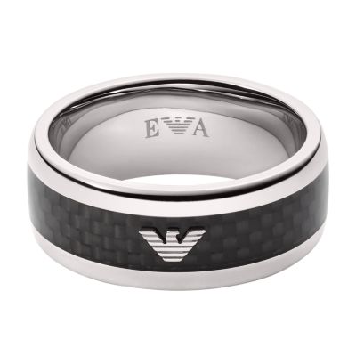 Bague Emporio Armani en acier inoxydable pour homme