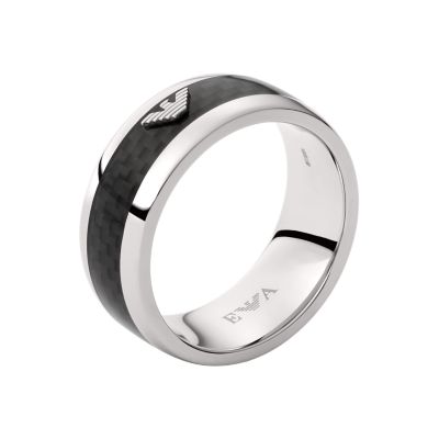 Bague Emporio Armani en acier inoxydable pour homme