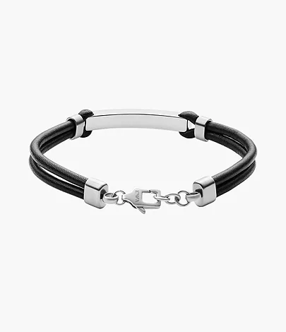 Emporio Armani Men's Black Leather Bracelet - EGS2602040 - Watch 
