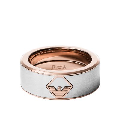 Emporio Armani Men\'s Two-Tone Stainless Steel Ring