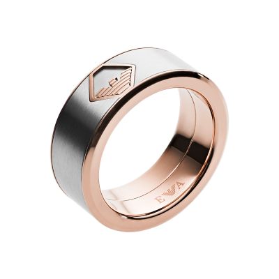 Emporio Armani Men\'s Two-Tone Steel Stainless Ring