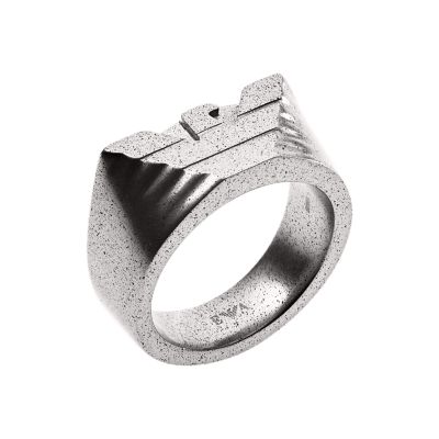 Stainless Steel Logo Cocktail Ring 