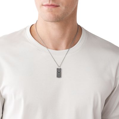 Armani dog tag outlet necklace