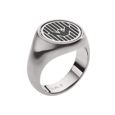 Stainless steel onyx on sale ring