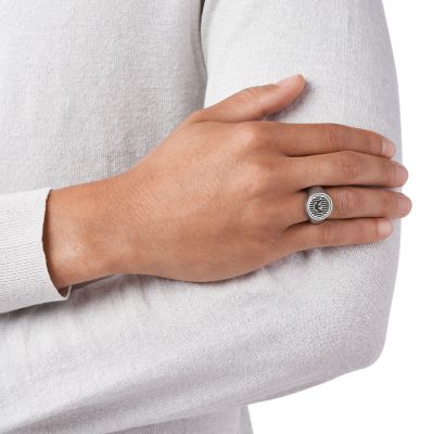 Emporio Armani Black Onyx Stone Ring - EGS2727040003 - Watch Station 