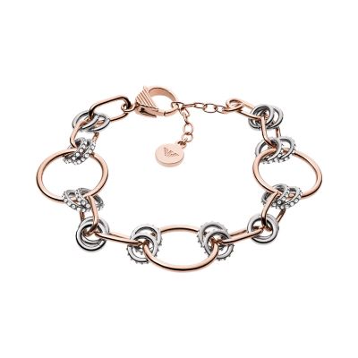 Emporio Armani Rose Gold-Tone Stainless Steel Chain Necklace