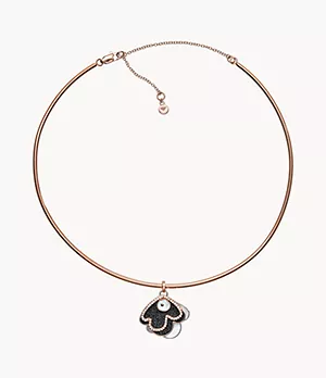 Emporio Armani Rose Gold-Tone Steel Choker Necklace