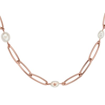 Emporio Armani Rose Gold-Tone Stainless Steel Chain-Link Necklace