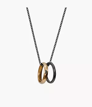 Emporio Armani Black Stainless Steel Pendant Necklace