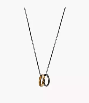 Emporio Armani Black Stainless Steel Pendant Necklace