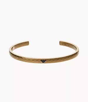 Emporio Armani Antique Gold-Tone Stainless Steel Cuff Bracelet