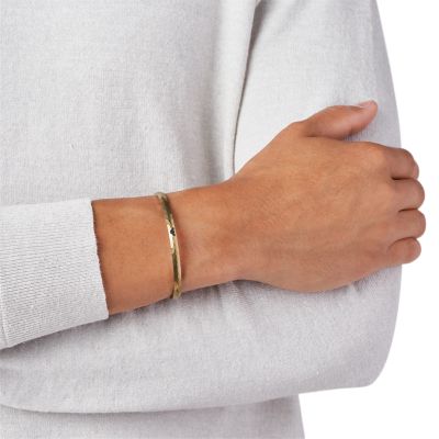 Emporio Armani Antique Gold-Tone Stainless Steel Cuff Bracelet