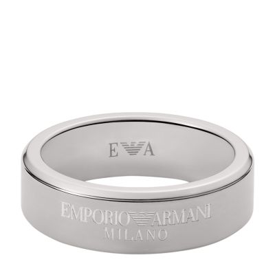 Emporio armani silver ring hot sale