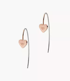 Boucles d’oreilles pendantes Emporio Armani en acier inoxydable doré rose