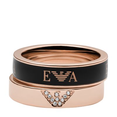 Emporio Armani Rose Gold Tone Stainless Steel Ring EGS2843221002