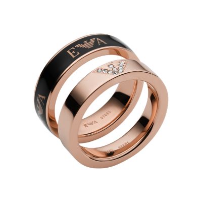 Emporio Armani Rose Gold Tone Stainless Steel Ring EGS2843221002