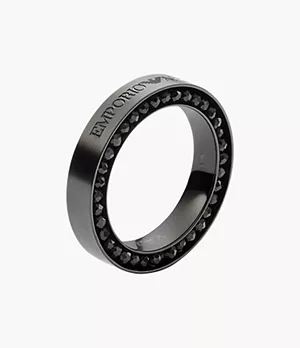 Emporio Armani Gray-Tone Stainless Steel Ring