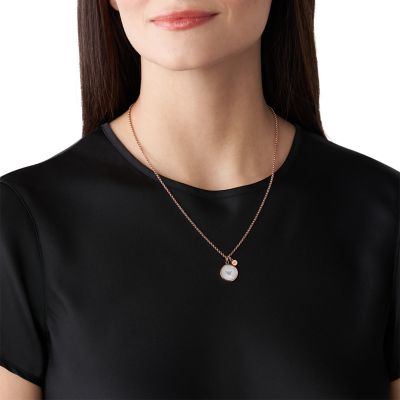 Emporio Armani Rose Gold-Tone Stainless Steel Chain Necklace