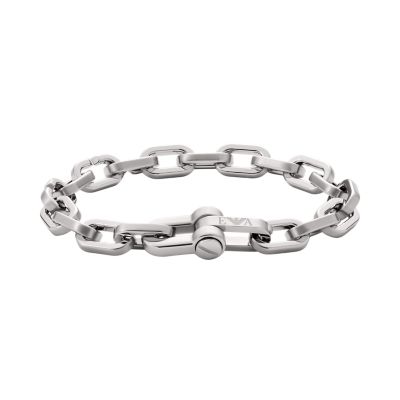 Emporio Armani Men's Stainless Steel Chain Bracelet - Silver