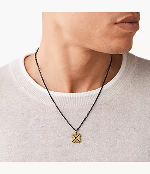 Emporio Armani Antique Gold-Tone Stainless Steel Pendant Necklace