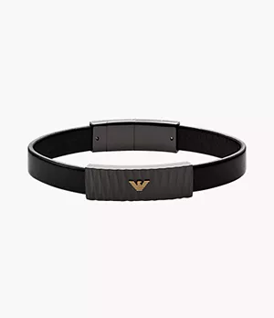 Emporio Armani Armband Leder schwarz