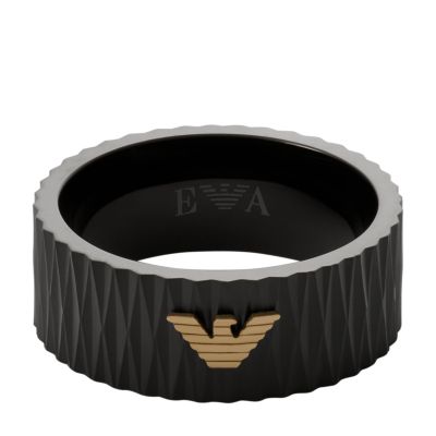 Emporio Armani Black-Tone Stainless Steel Band Ring - EGS2874001001 - Watch  Station