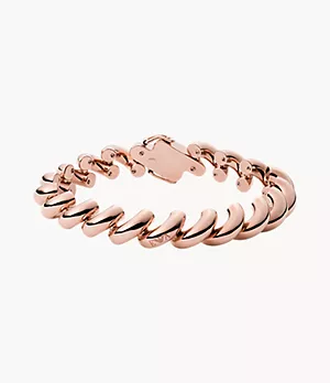 Emporio Armani Rose Gold-Tone Stainless Steel Chain Bracelet