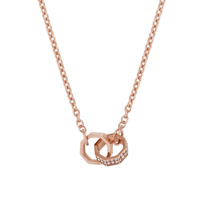 Emporio Armani Rose Gold-Tone Stainless Steel Chain Necklace