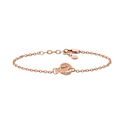 Emporio Armani Rose Gold-Tone Stainless Steel Chain Bracelet