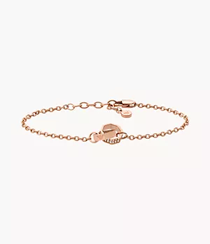 Emporio Armani Rose Gold-Tone Stainless Steel Chain Bracelet