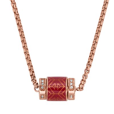 Emporio Armani Red Lacquer Necklace - EGS2893221 - Watch Station