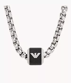 Emporio Armani Black Marble Chain Necklace