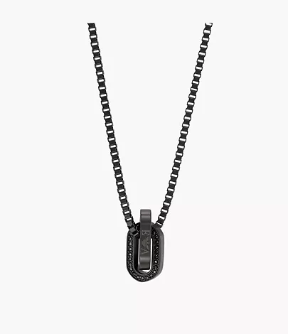 Emporio Armani Black-Tone Stainless Steel Chain Necklace - EGS2928001 -  Watch Station