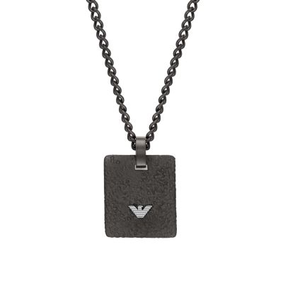 Emporio Armani Black Stainless Steel Dog Tag Necklace - EGS2941001 - Watch  Station