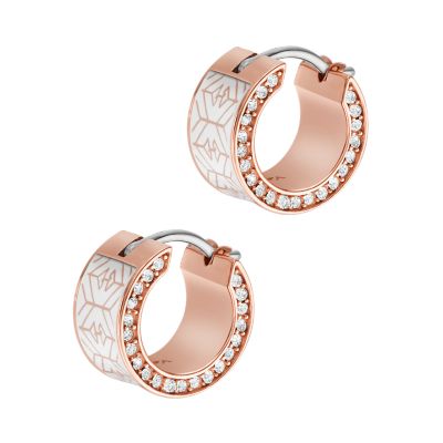 Emporio Armani White Lacquer Hoop Earrings - EGS2962221 - Watch Station