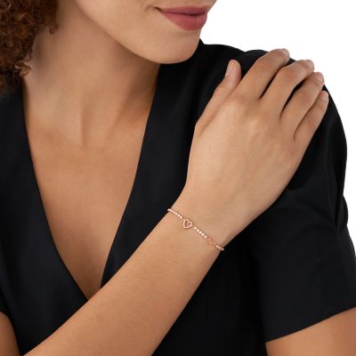 Emporio Armani Rose Gold-Tone Brass Station Bracelet