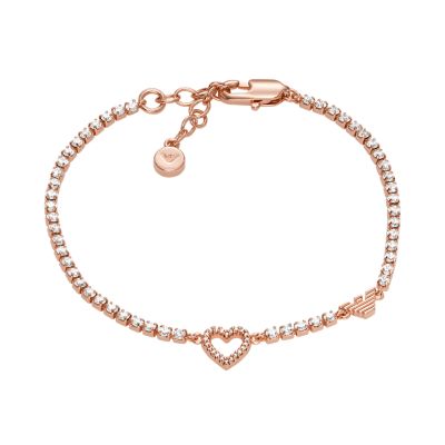 Emporio Armani Rose Gold-Tone Brass Station Bracelet