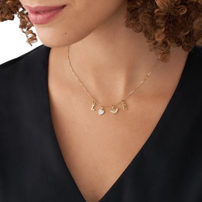 Emporio Armani White Mother-of-Pearl Chain Necklace