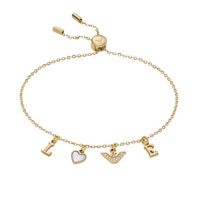 Emporio Armani Women's White Mother Of Pearl Chain Bracelet - Gold