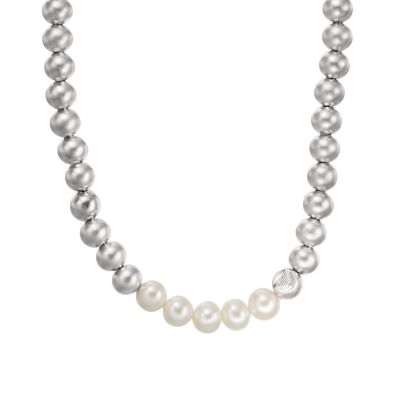 Emporio Armani Silver-Tone Brass Beaded Necklace - EGS2982040