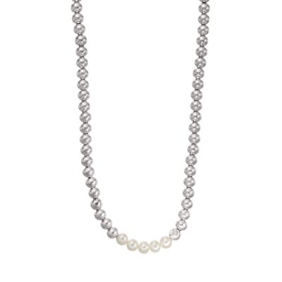 Emporio Armani Silver-Tone Brass Beaded Necklace - EGS2982040