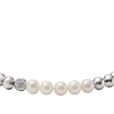 Emporio Armani Silver-Tone Brass Beaded Bracelet - EGS2983040