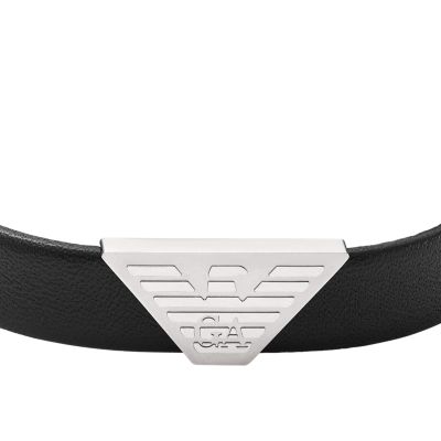 Emporio armani men's on sale black eagle logo bracelet