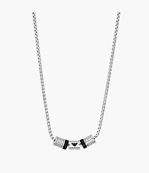Emporio Armani Onyx Rondelle Necklace