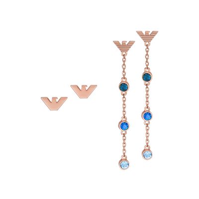 Emporio armani rose online gold tone stud earrings