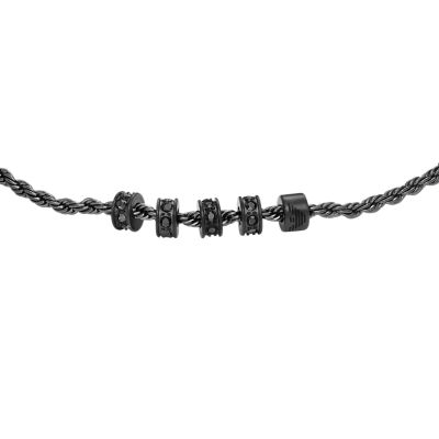 Emporio Armani Gunmetal Stainless Steel Chain and Rondelle